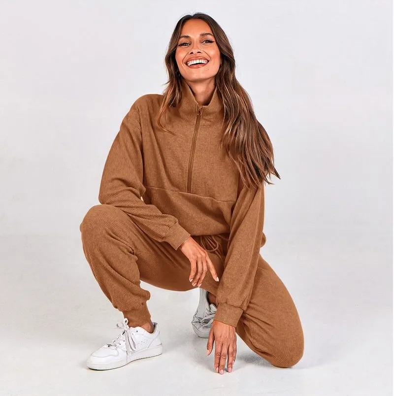 Women’s 2-Piece Half Zip Pullover & Jogger Pants Set