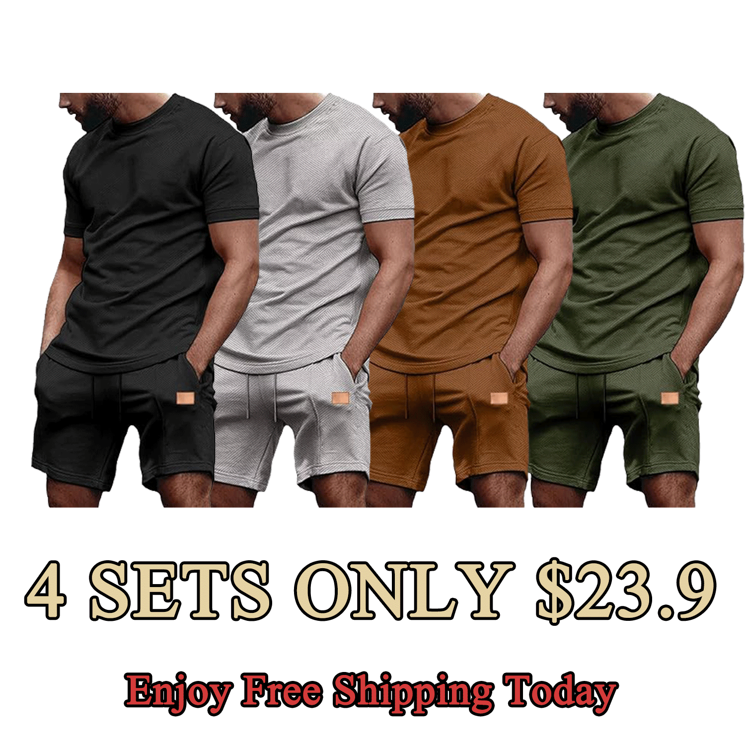 🌴Men’s Casual Summer 2-Piece Shirt & Shorts Set – Comfortable Everyday Outfit