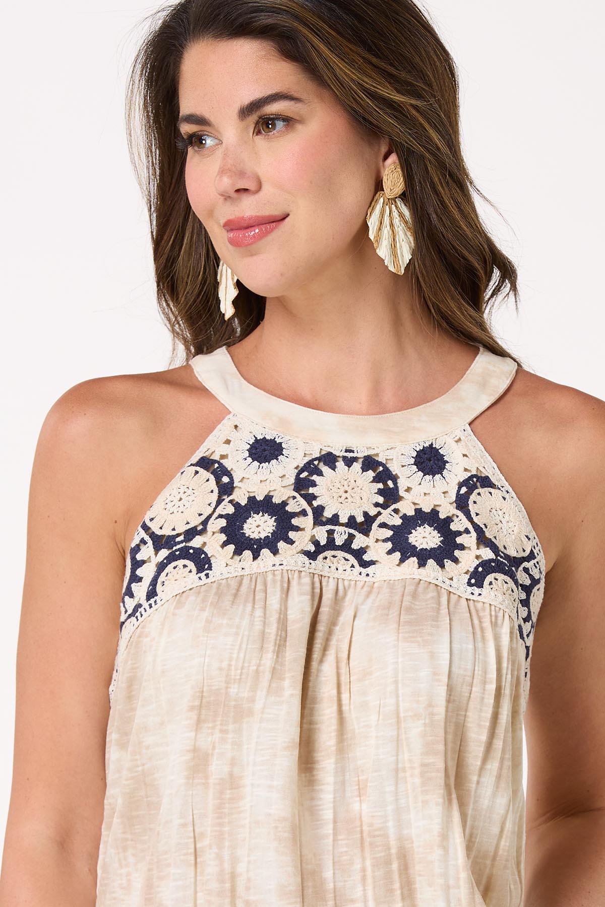 Crochet Medallion Cleo Neck Tank
