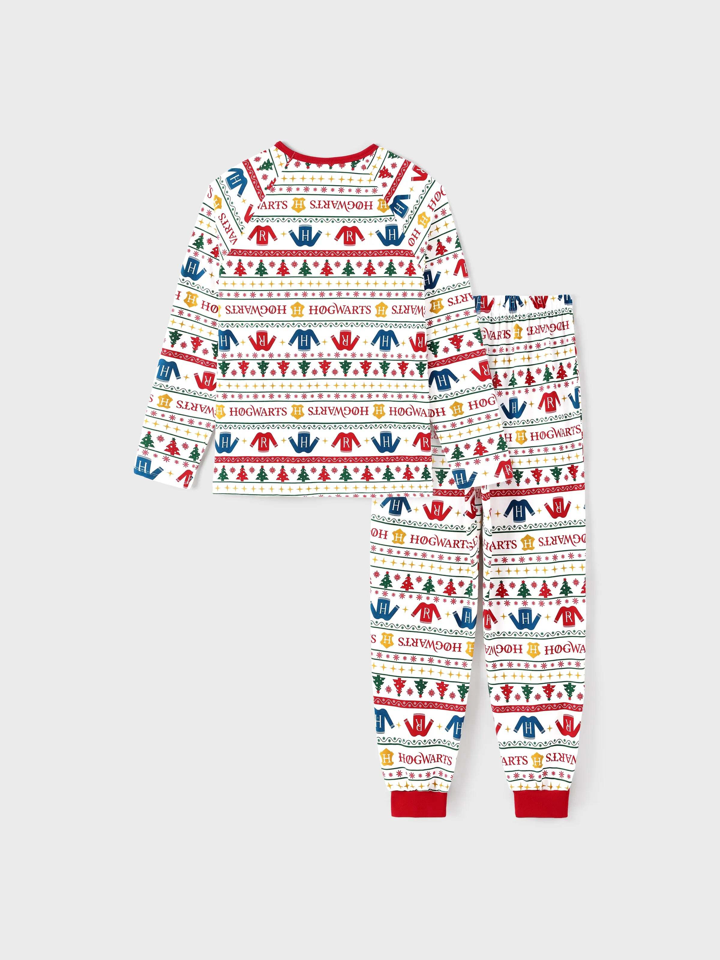 Christmas Matching Family Organic Cotton Snug-fitting Pajamas Sets with Socks White