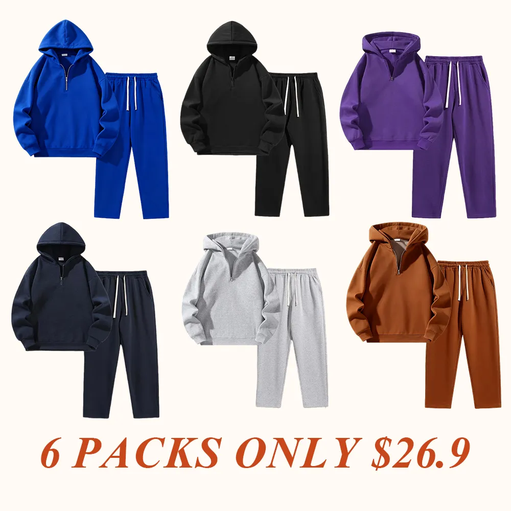 Men's solid color two-piece sportswear