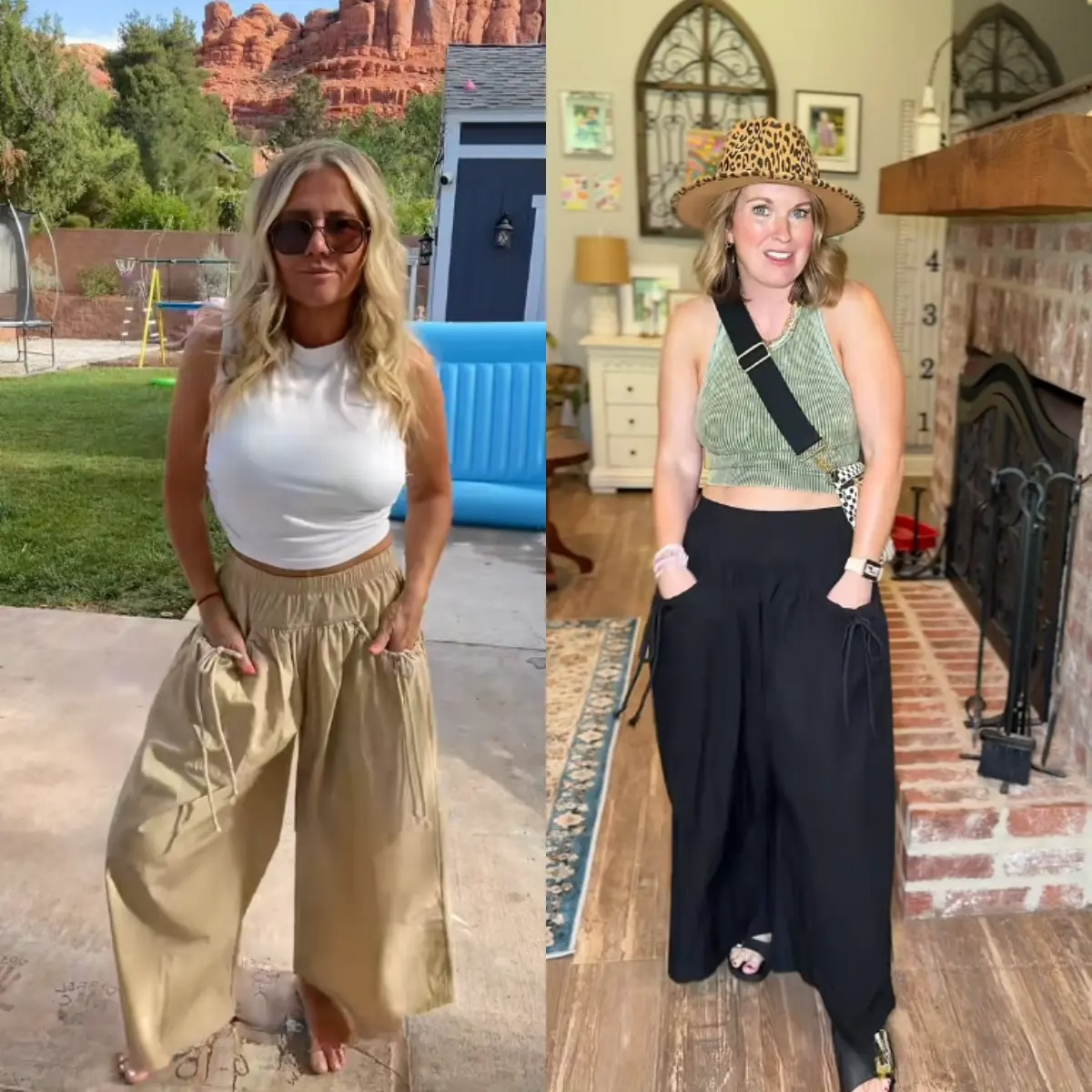 ✨ Women’s Wide-Leg Parachute Track Pants