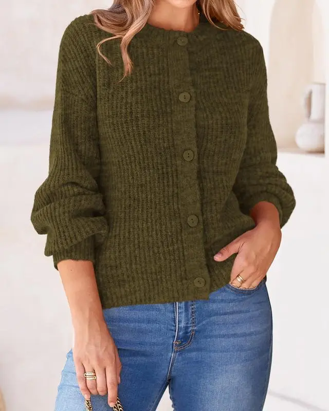 Women's Chunky Knit Fall Cardigan Winter Long Sleeve Button Down