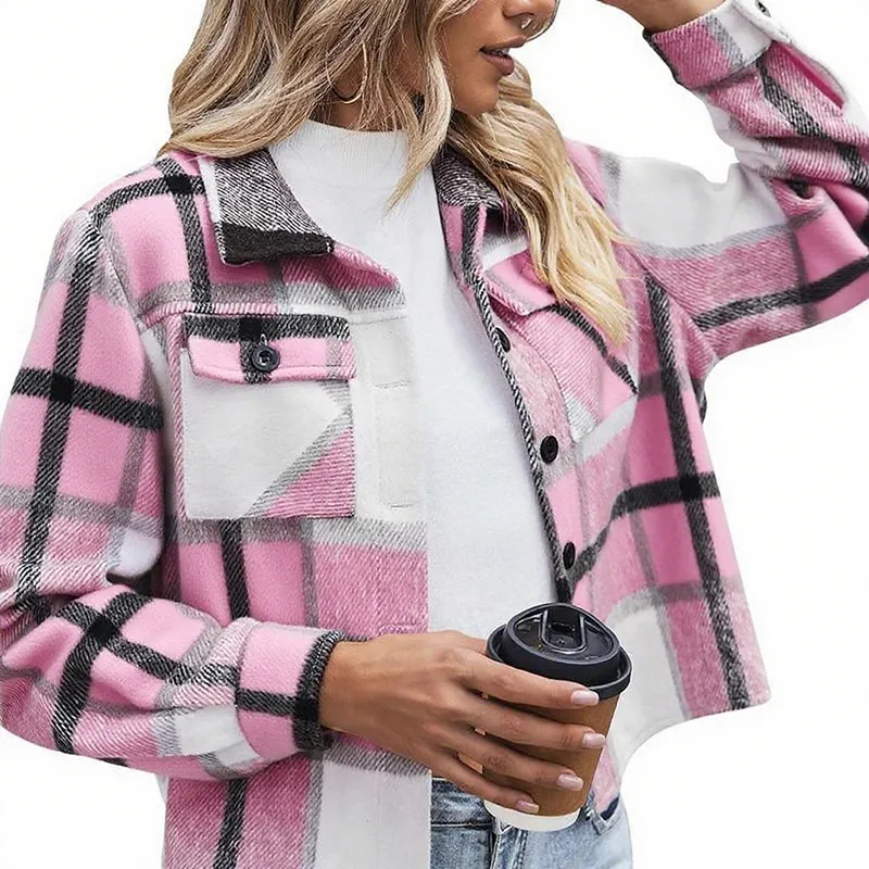 Women's Vintage Flannel Plaid Jacket
