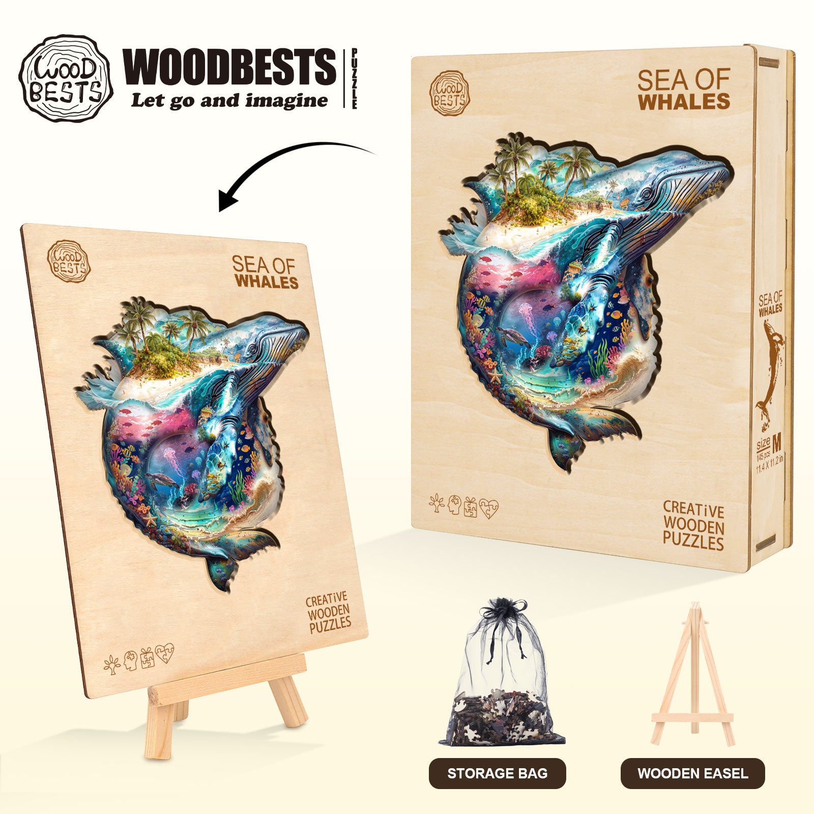 Sea Of Whales Wooden Jigsaw Puzzle