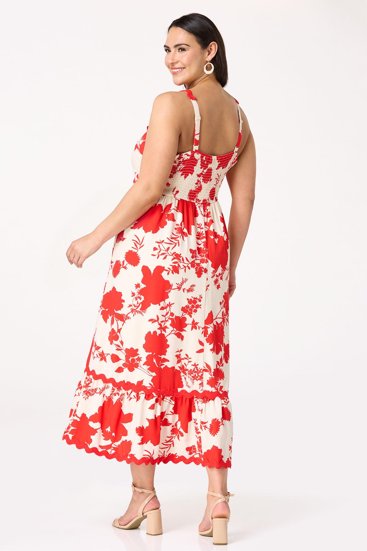 Plus Size Red Ric Rac Maxi Dress