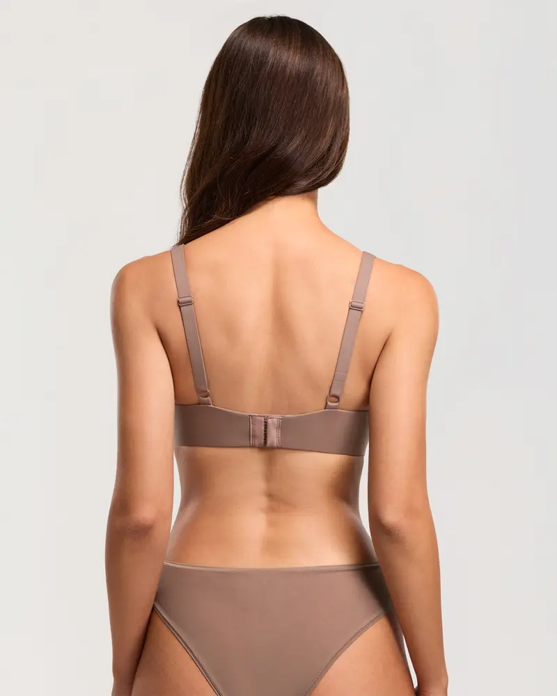 Unlined Balconette Bra No Padded Underwired Double Layer Cup Adjustable Straps Soft Stretchy Invisible Under Low Cut Tops