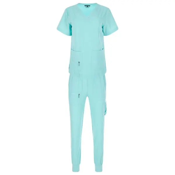 Women's elastic solid color V-neck nursing suit