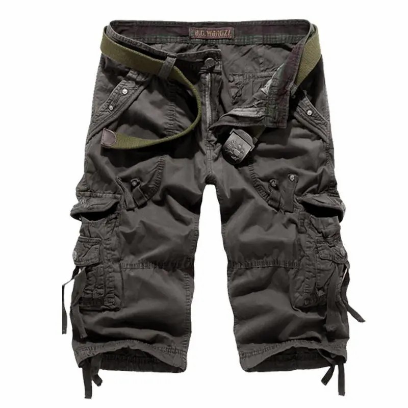 Men's Korean Style Multi-Pocket Cargo Shorts Fashion Trend Multi-Pocket Mid-Length Shorts