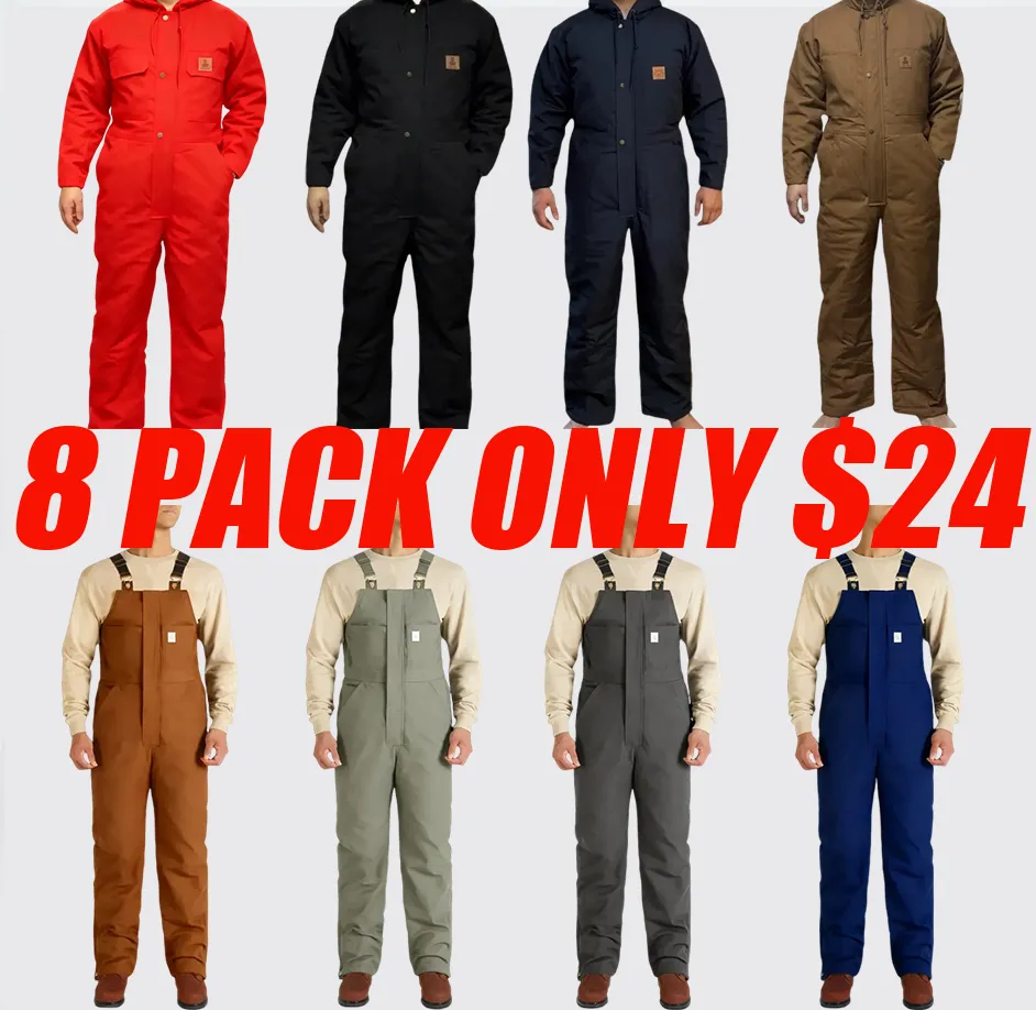 🔥Last Day Promotion!🎁Men's Insulated Work Coverall with Pockets&Cold-Weather Insulated Bib Overalls🎁