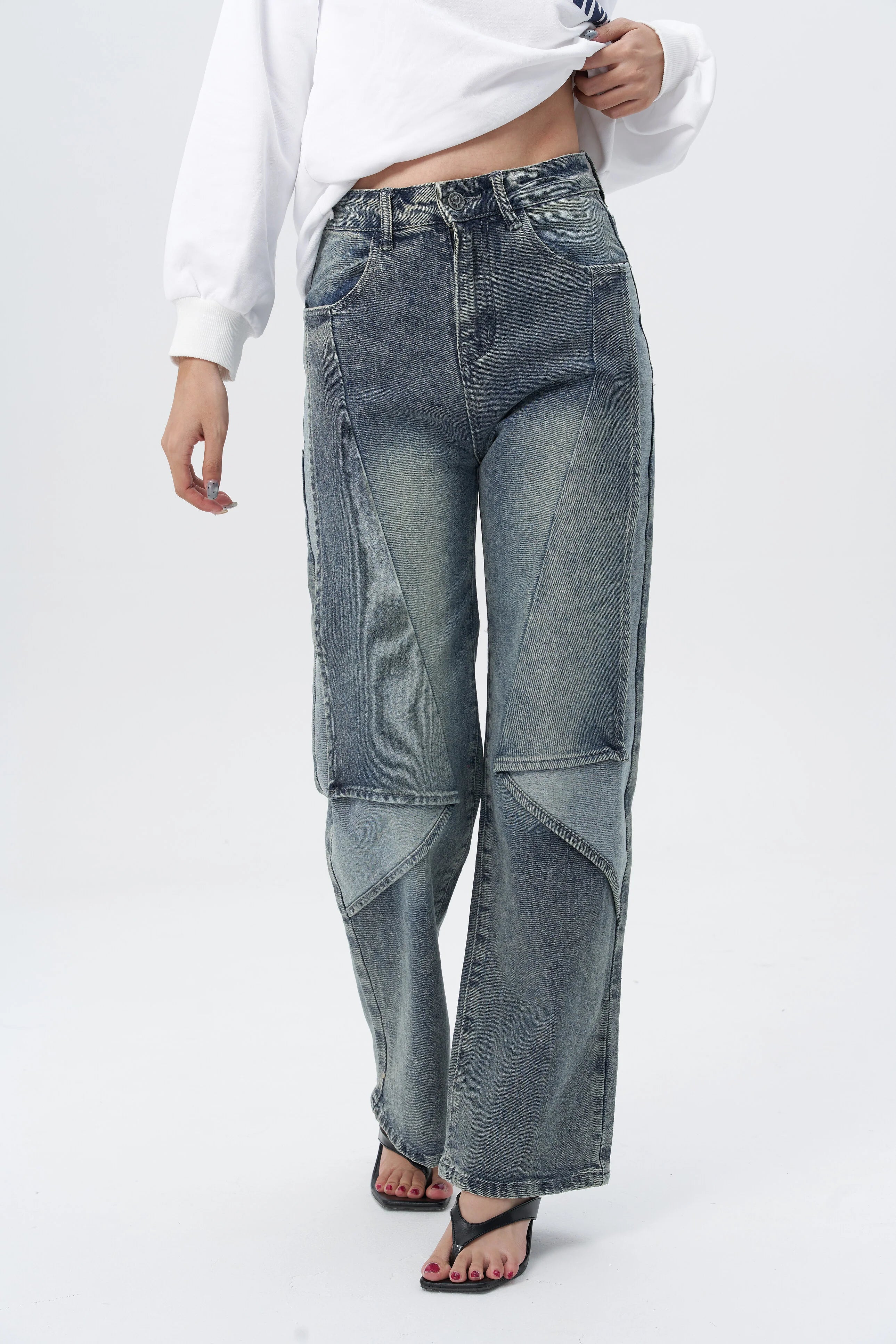 Reform Cut Structured Straight Jeans