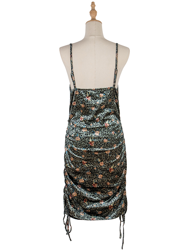 Casual Wrap Sleeveless Solid U-Neck Dress