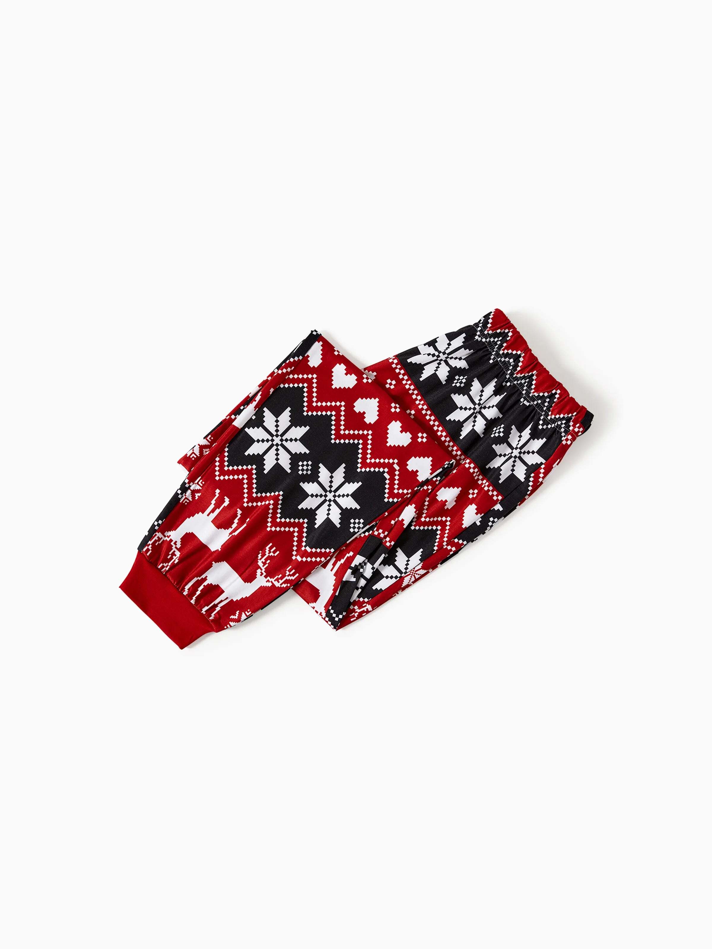 Christmas Reindeer Print Family Matching Pajamas Sets with Christmas Socks Black