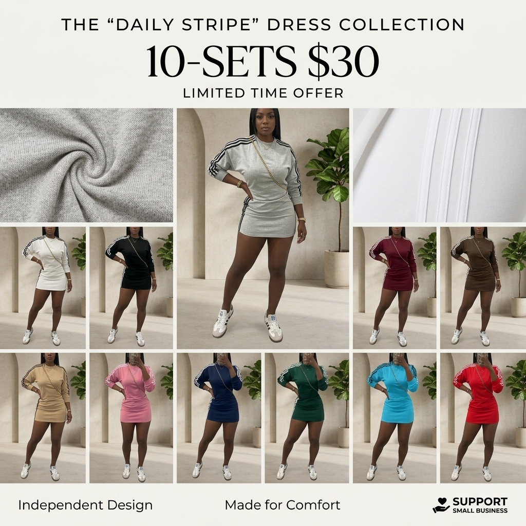 Women's Sporty Fitted Short Dress Set, Sportswear Set