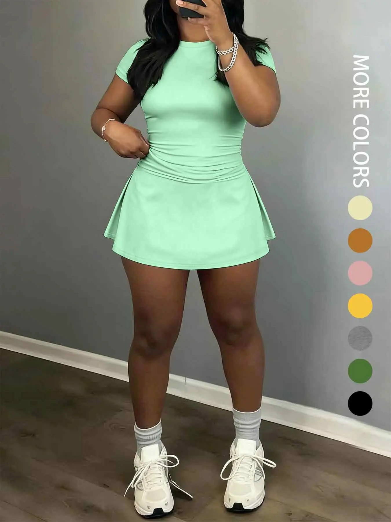 Women’s Stretch Active Lounge Set – Short Sleeve Top & Shorts 2-Piece Outfit