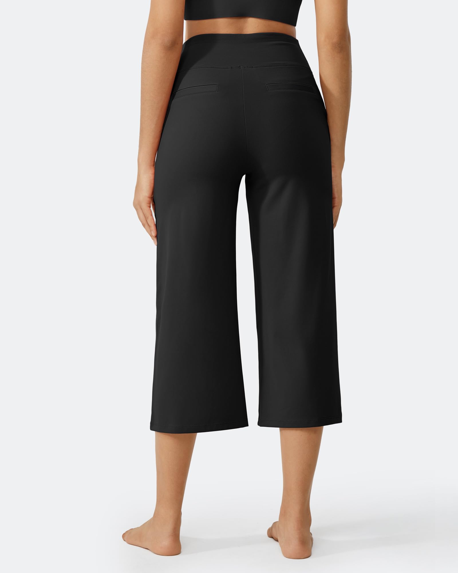 Mother's Day Sale💕Capri Pants for Women Wide Leg Yoga Dress Cropped Pants