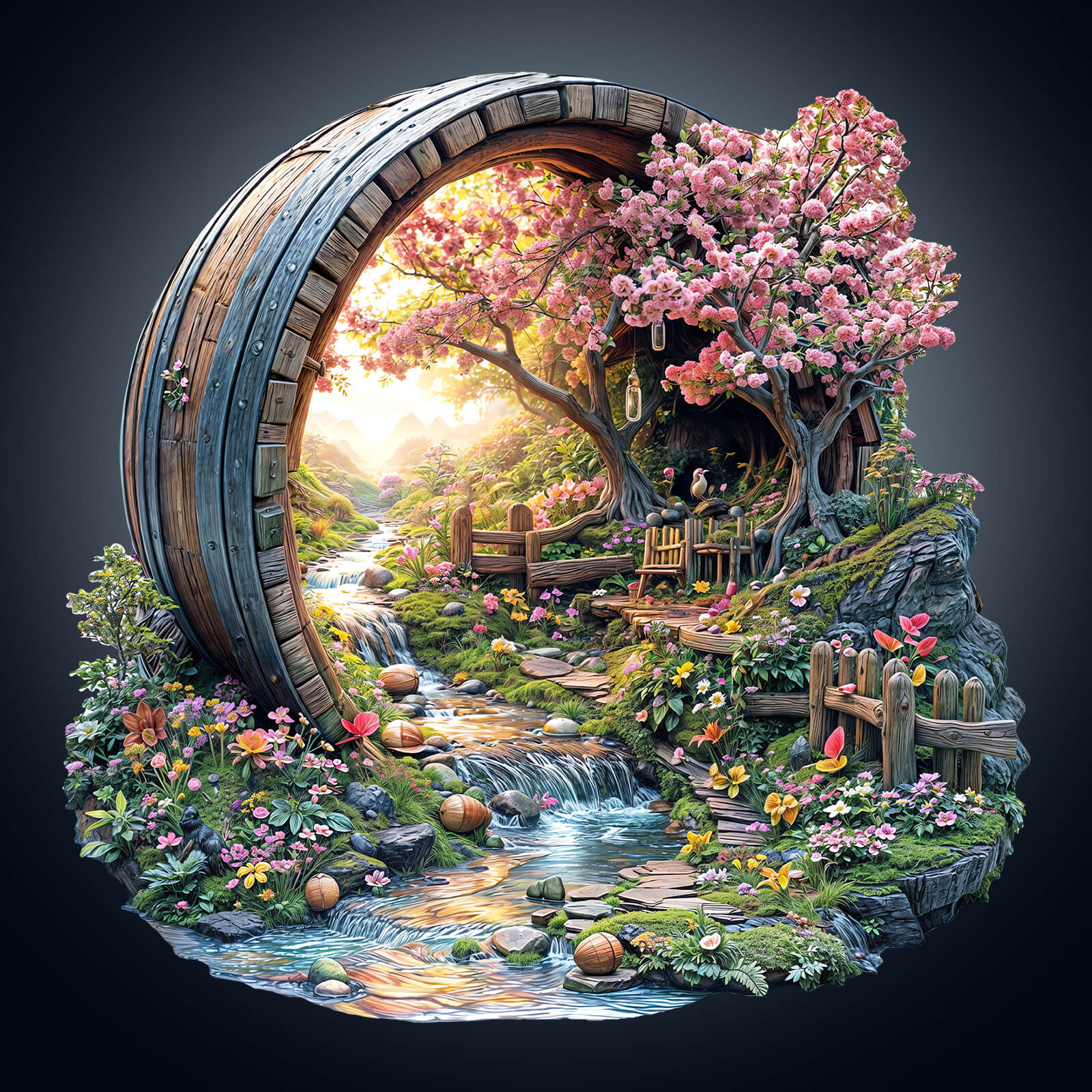 Barrel of Spring Wooden Jigsaw Puzzle