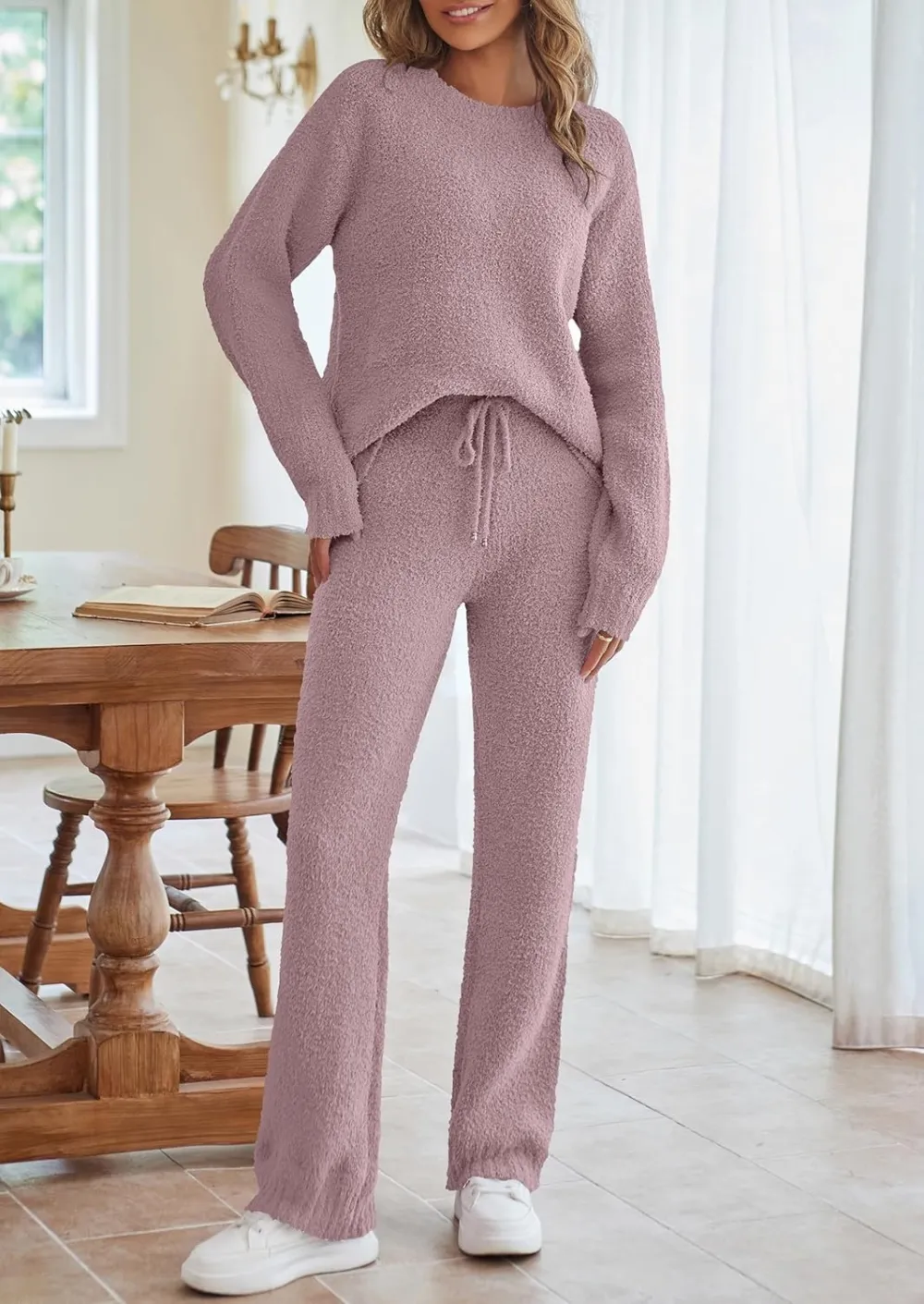 Womens Pajama Sets 2025 Fall Lounge Sweater Set