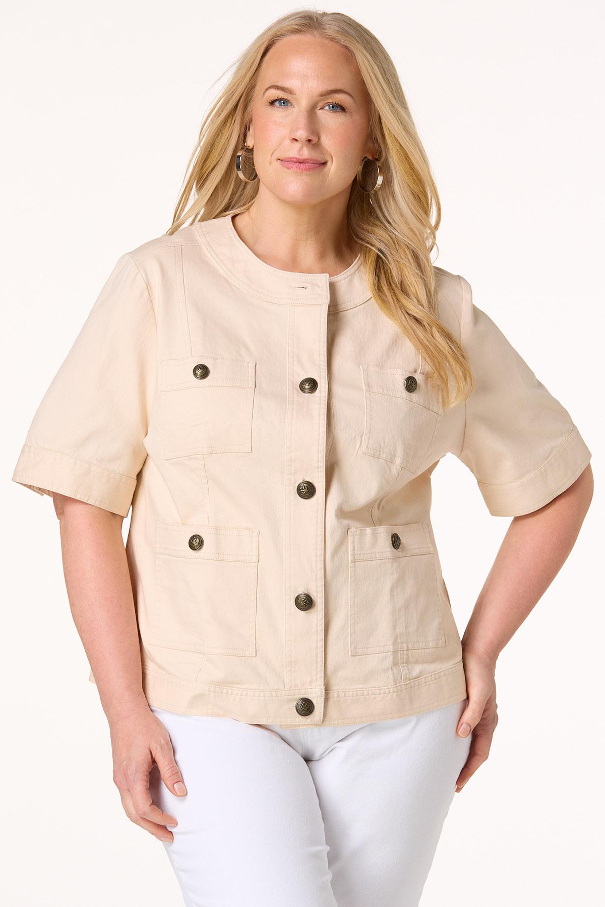 Plus Size Natural Utility Jacket