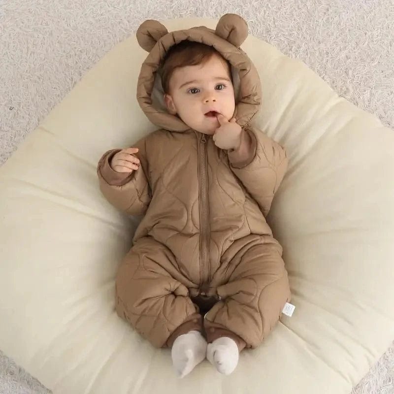 Winter Hooded Baby Romper