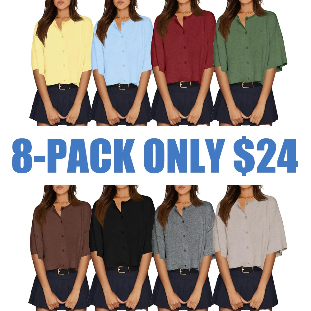 Womens Half Sleeve Cardigan Sweaters