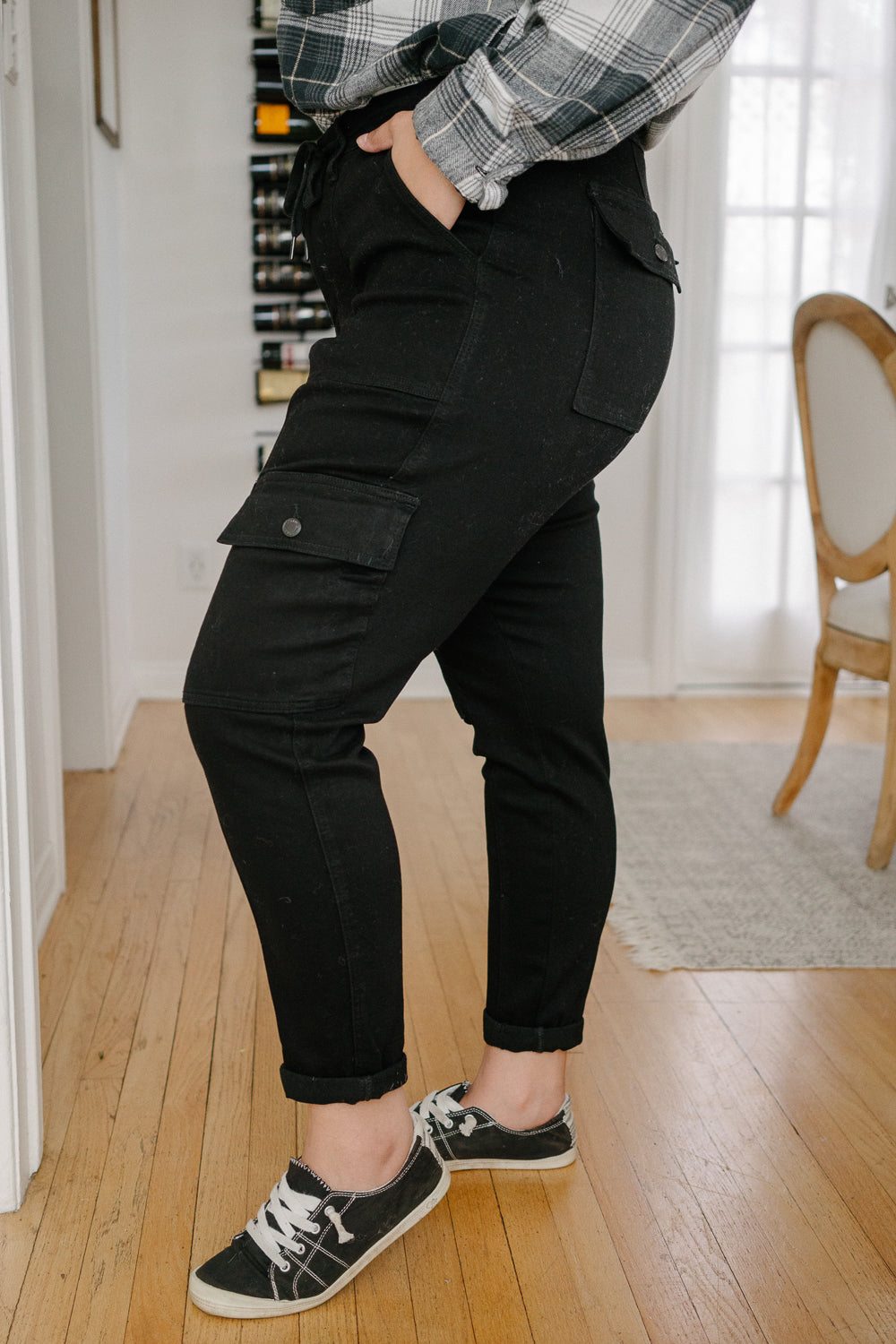 Celeste High Rise Cuffed Cargo Joggers - PLUS