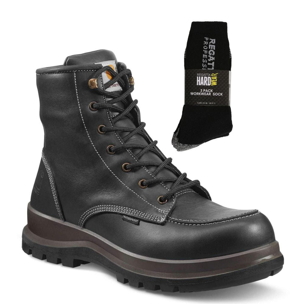 CHT Special Offer Hamilton Work Boots F702901 Pack - Hamilton S3 Composite Safety Toe Waterproof Work Boots + 3 Pack Work Socks