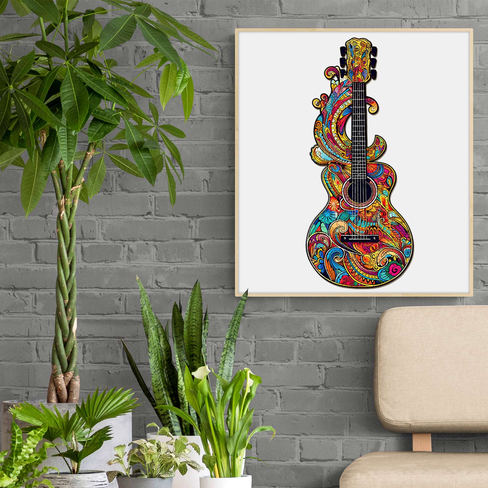 Beautiful Guitar-1 Wooden Jigsaw Puzzle