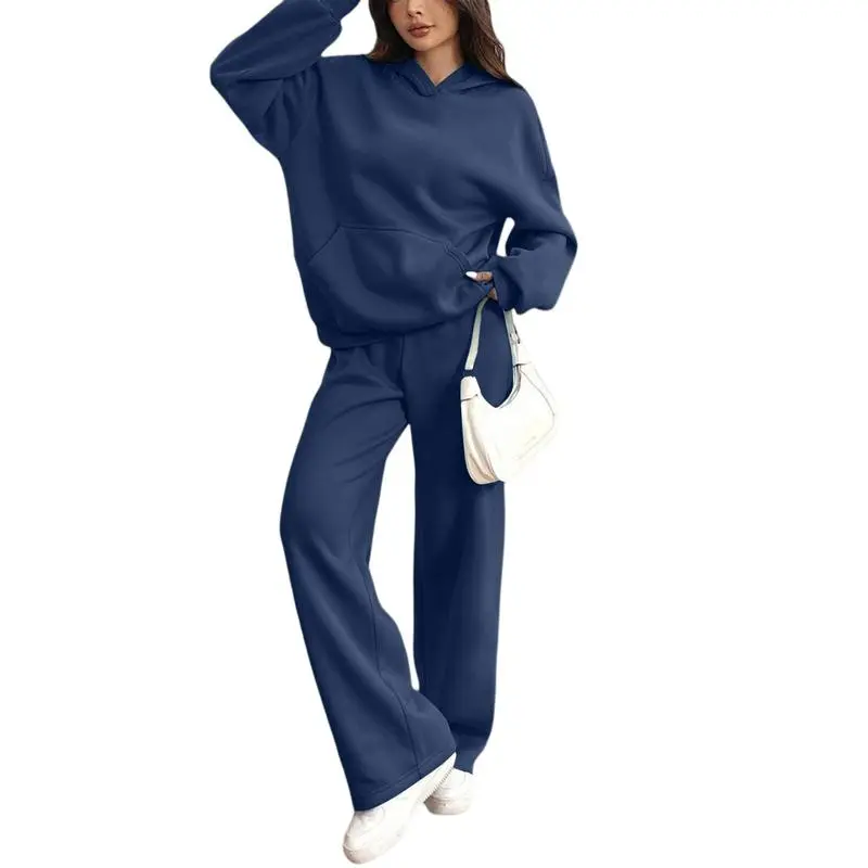 Women's Hooded Sweatshirt & Pants Casual Comfy Loungewear Set