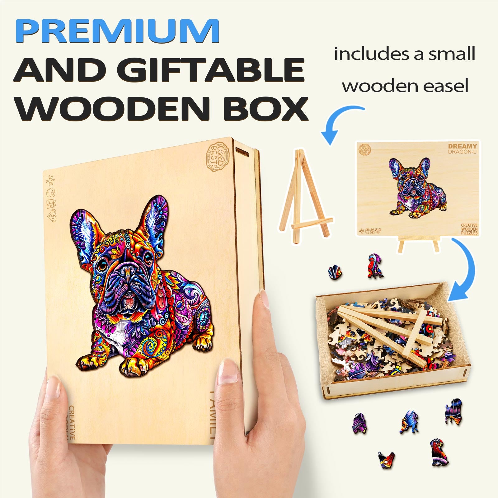 French Bulldog-2 Wooden Jigsaw Puzzle