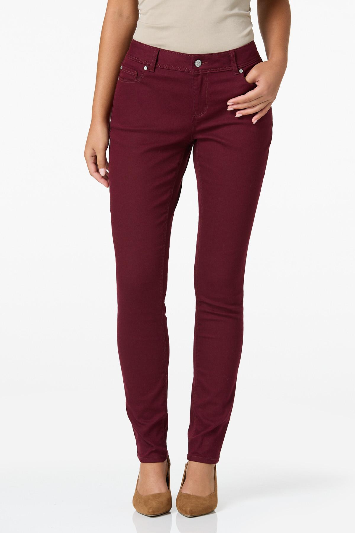 Petite Wine Skinny Jeans