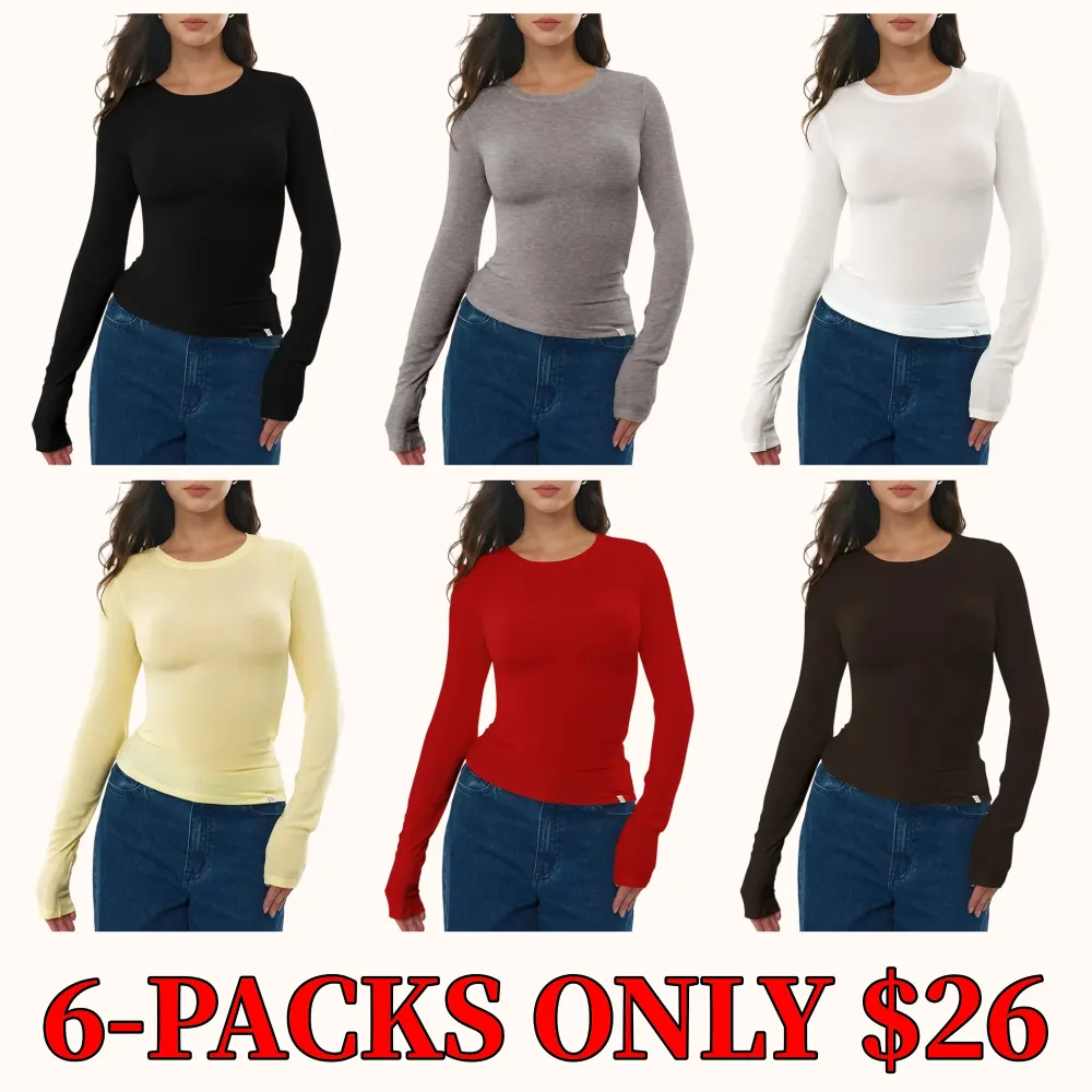 Women's Merino Wool Blend Long-Sleeved Crew Neck Top