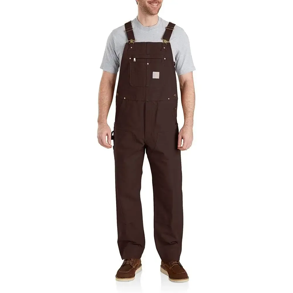 Men's Denim Bib Overalls, Workwear with Adjustable Straps and Convenient Tool Pockets