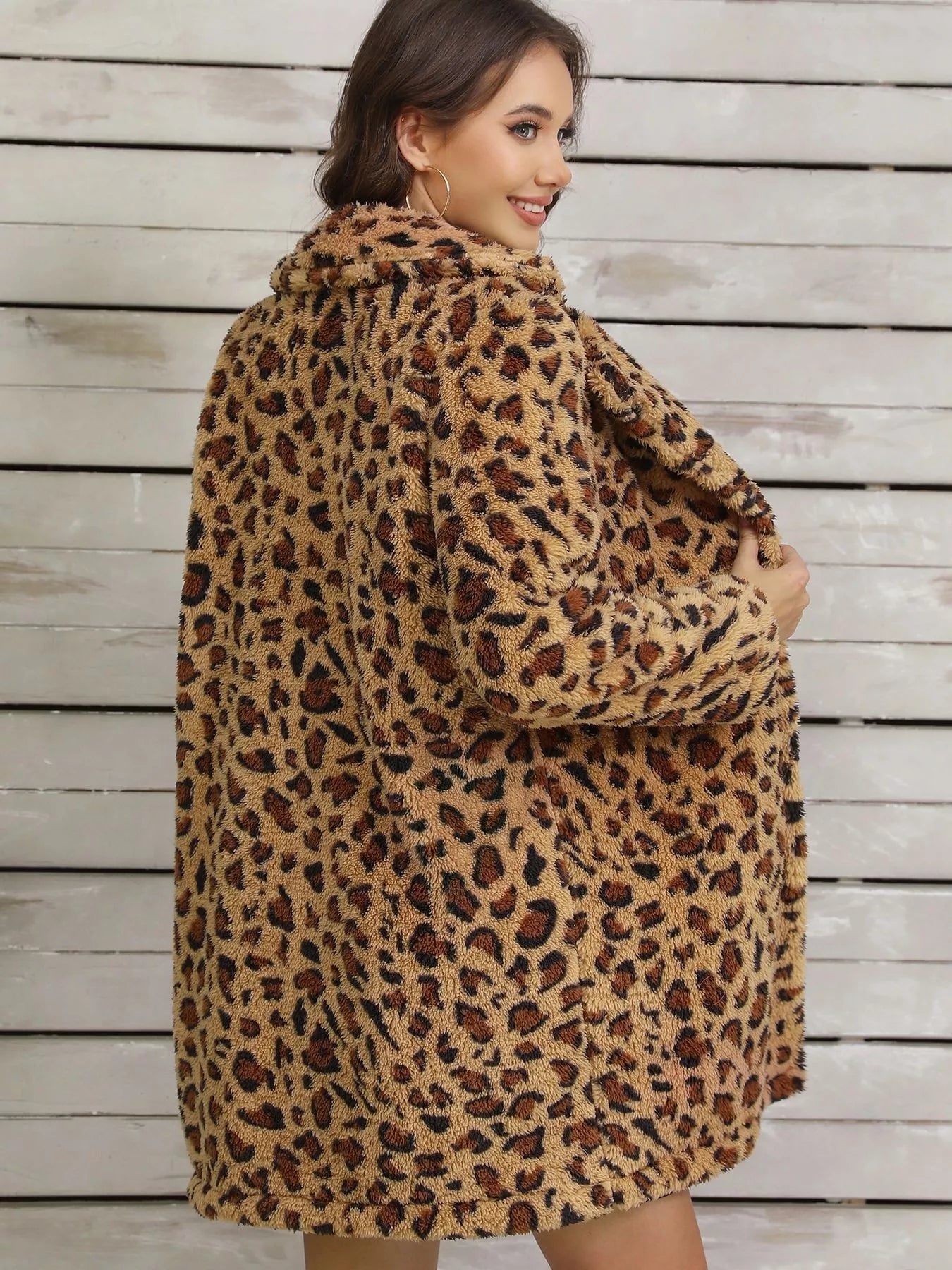 Leopard Fuzzy Teddy Coat