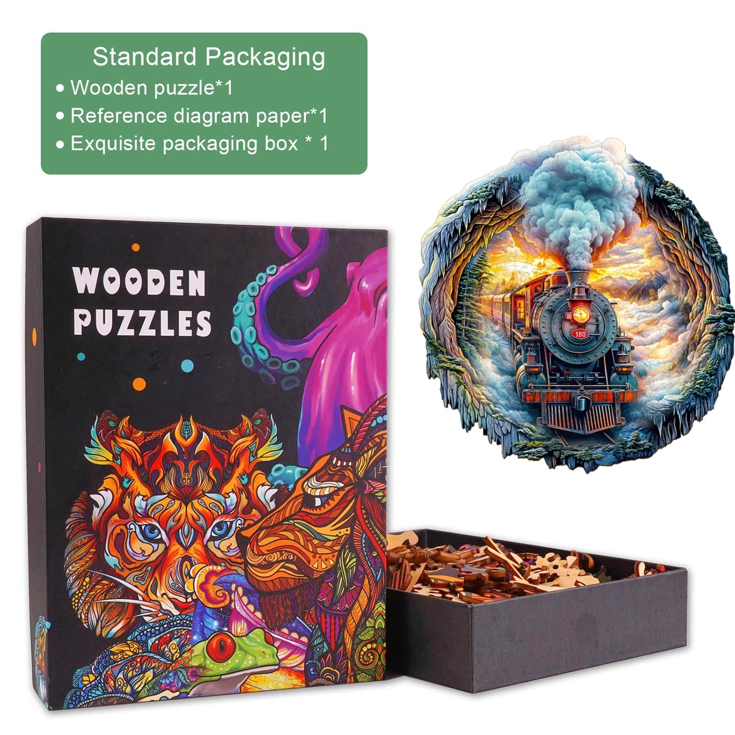 3D Steam Train Wooden Jigsaw Puzzle