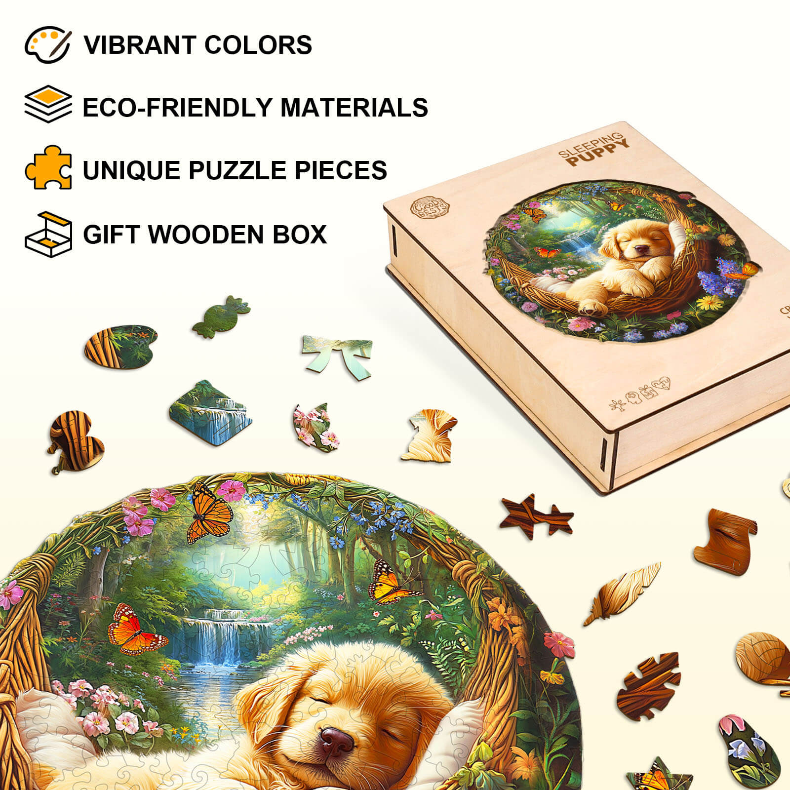 Sleeping puppy Wooden Jigsaw Puzzle