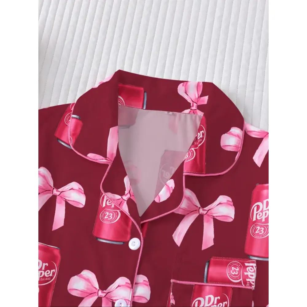 Women's Fall Winter Long Sleeve Sleepwear Set