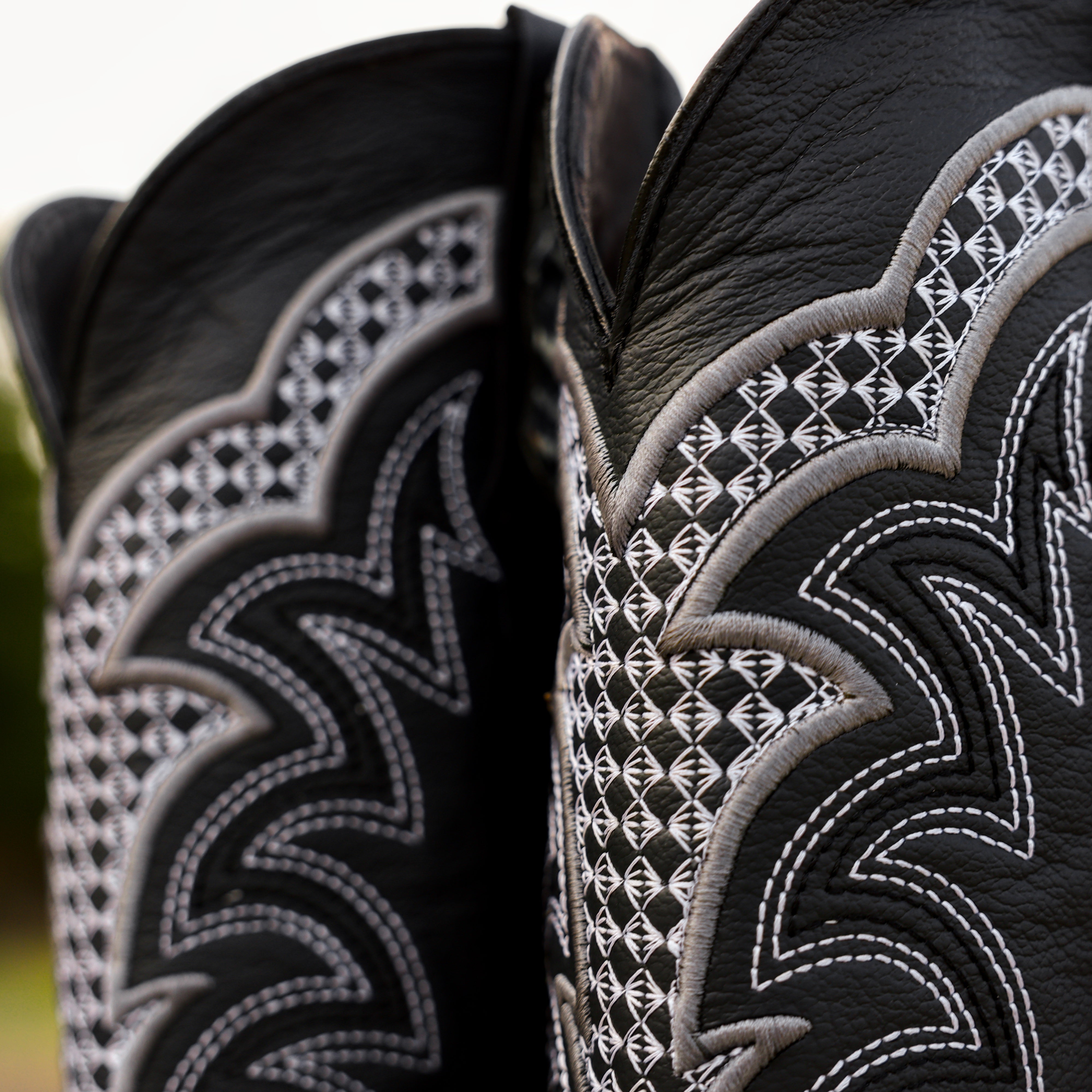 Rustic Eclipse Caiman Neck Leather Boots - Square Toe