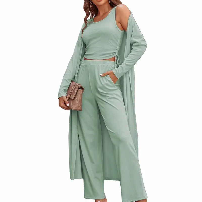 Women's Lightweight Sleepwear 3-Piece Set Sportswear