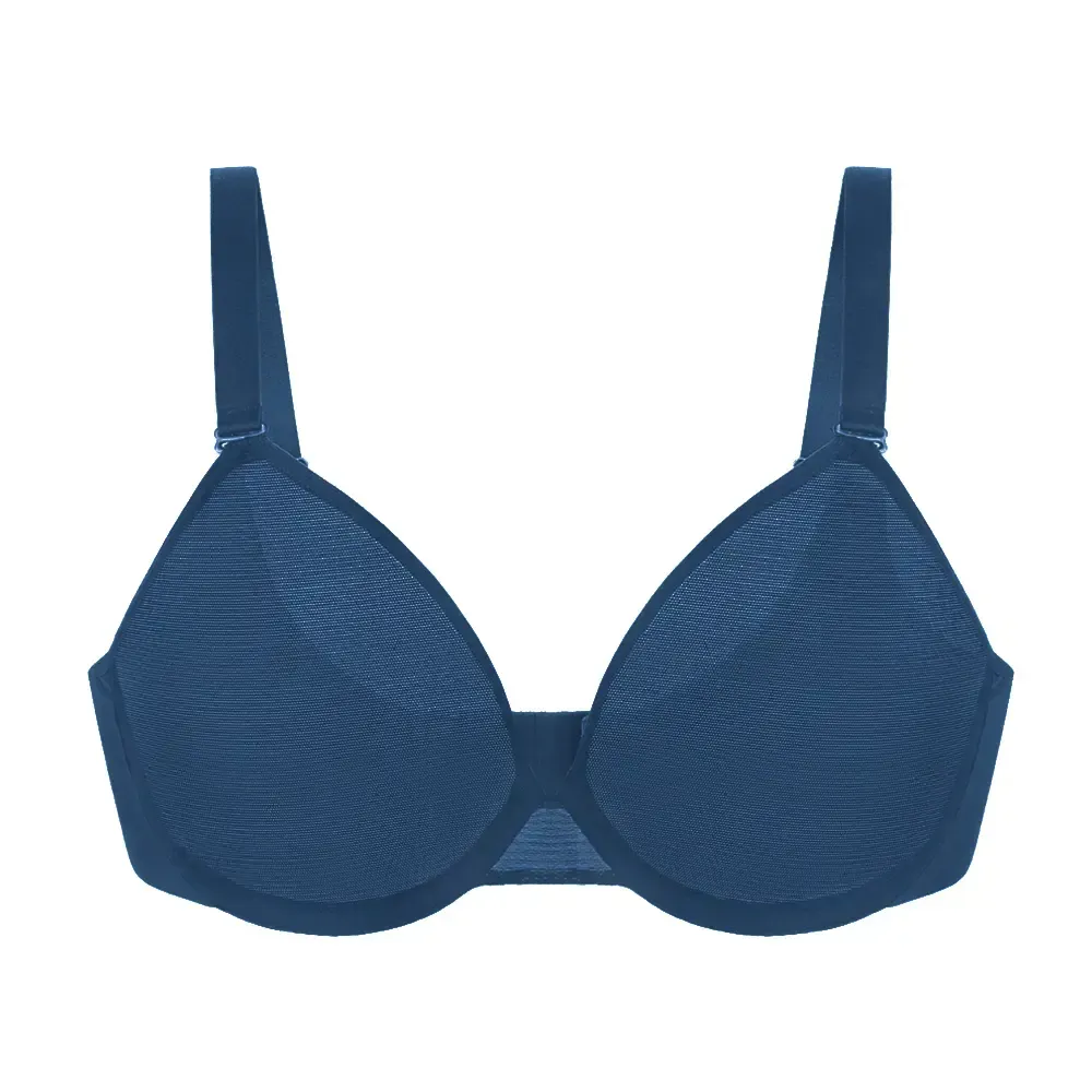 Bra Summer Breathable Unlined Soft Sheer Mesh Underwire Support Transparent Lightweight Non Padded Minimizer Bra