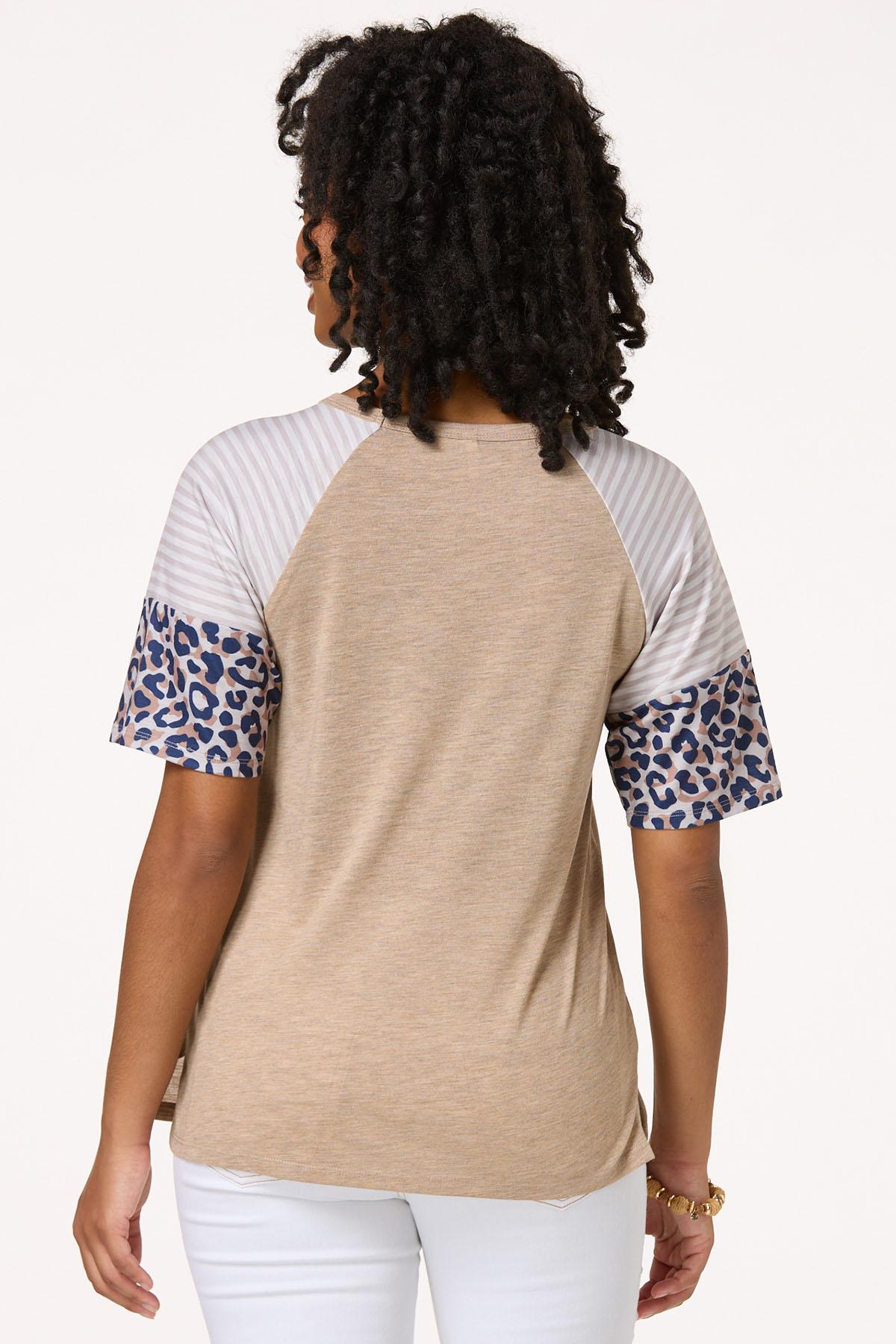 Mix Print Baseball Top