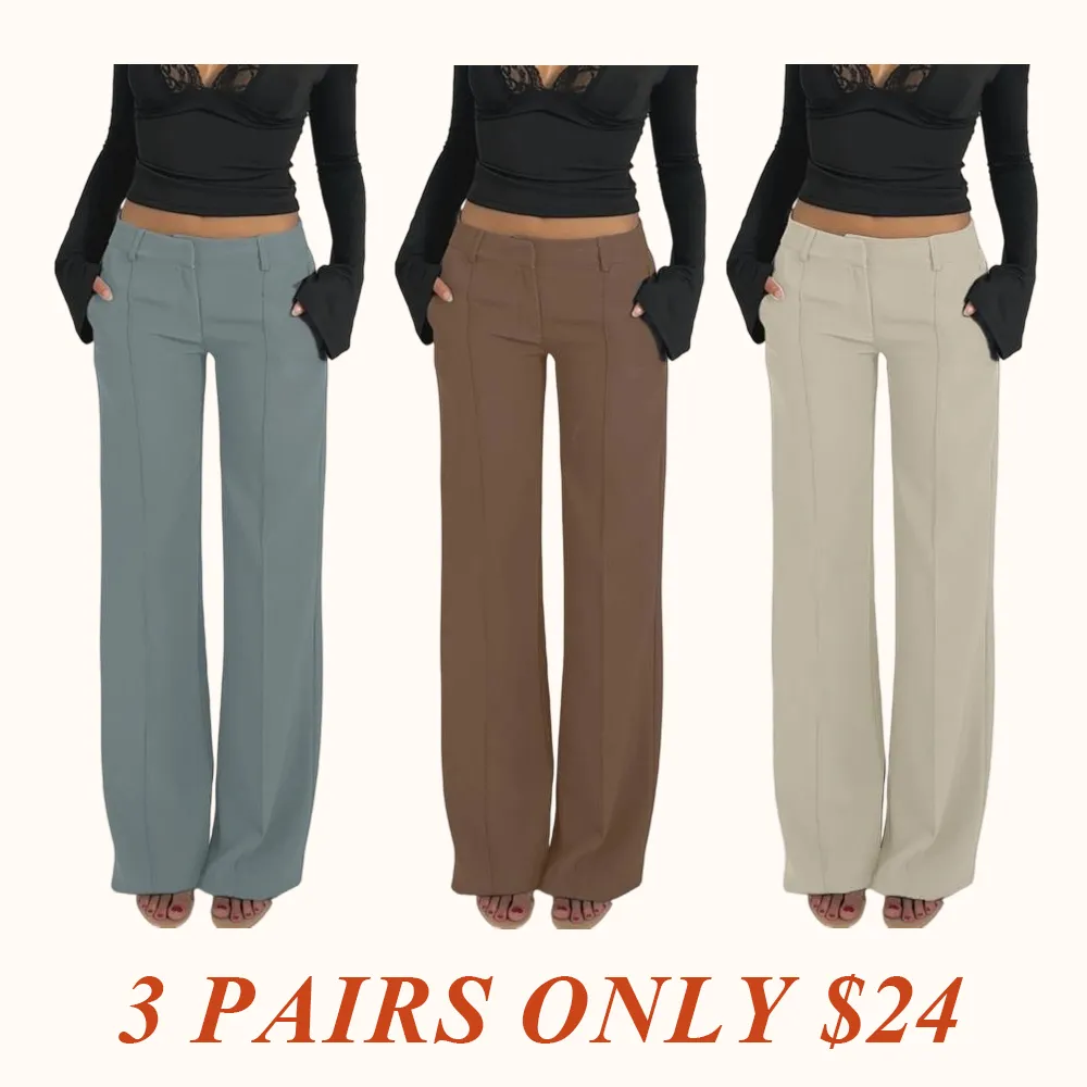 Women's Casual Fashion Suit Pants, Spring & Fall Long Trousers