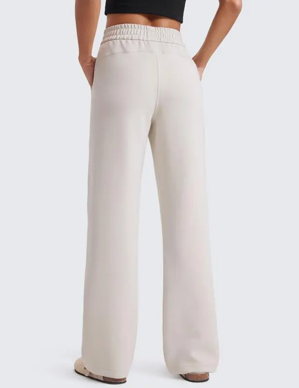 Women’s Casual Travel Pants – Wide Leg High Waisted Sweatpants with Pockets