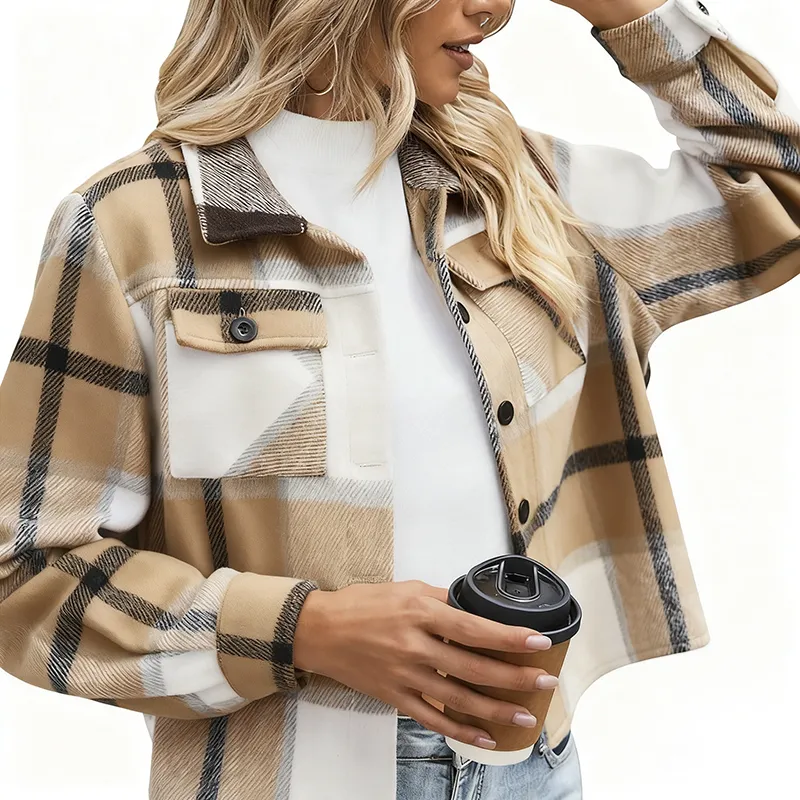 Women's Vintage Flannel Plaid Jacket