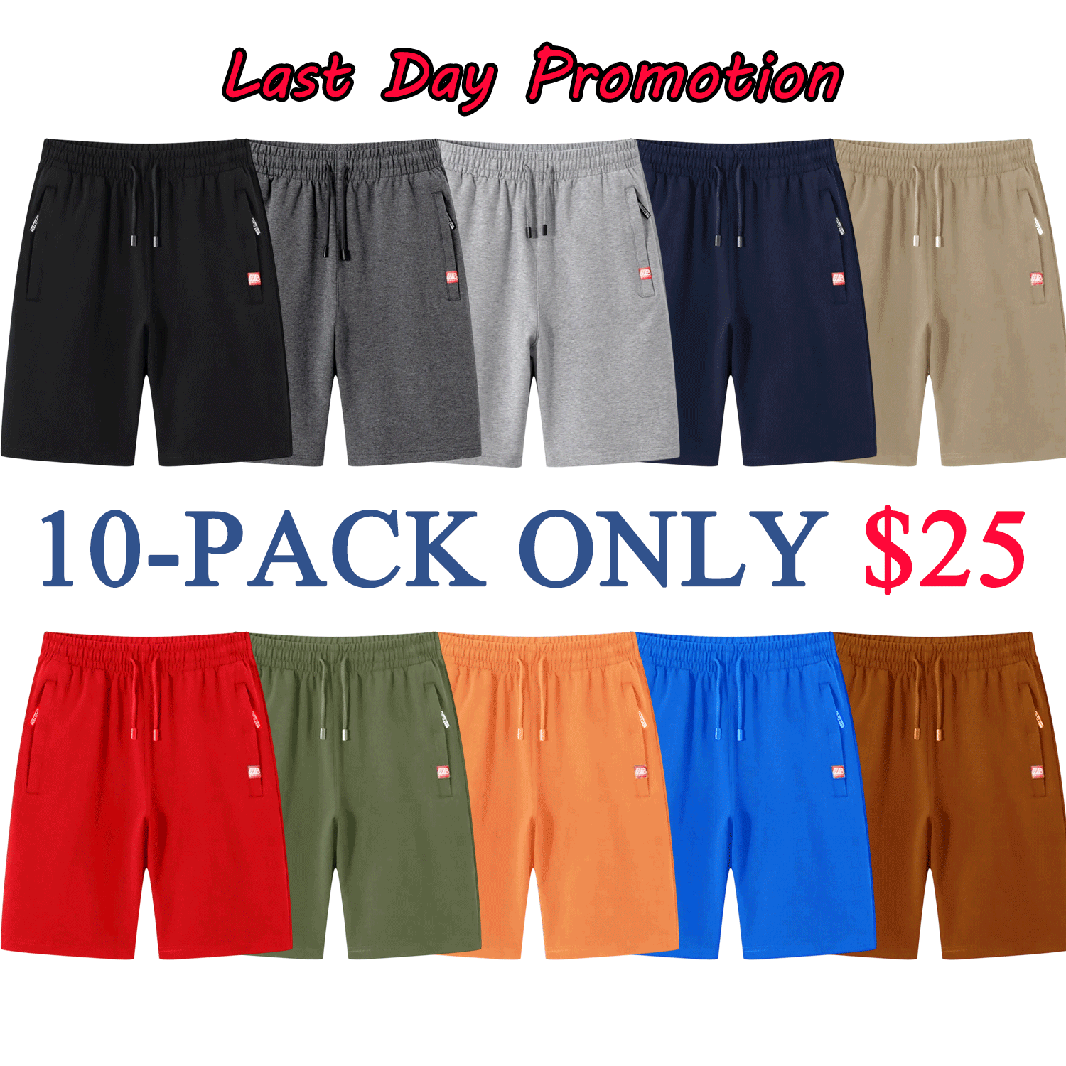 🩳 Men's Breathable Athletic Shorts with Zipper Pockets