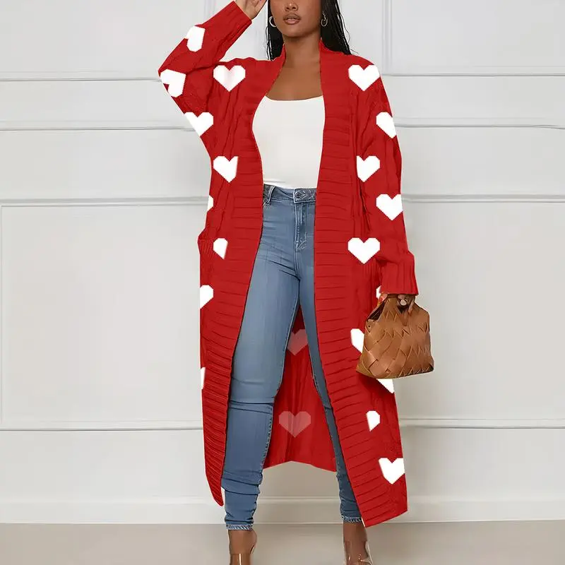 Women's Solid Color Textured Drop Shoulder Pocket Longline Cardigan