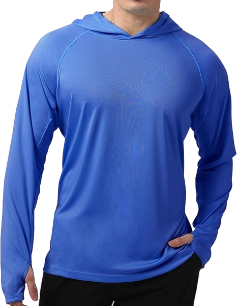 Men's UPF 50+ Sun Protection Hoodie Shirt Long Sleeve SPF Fishing Outdoor UV Hiking Lightweight Shirts