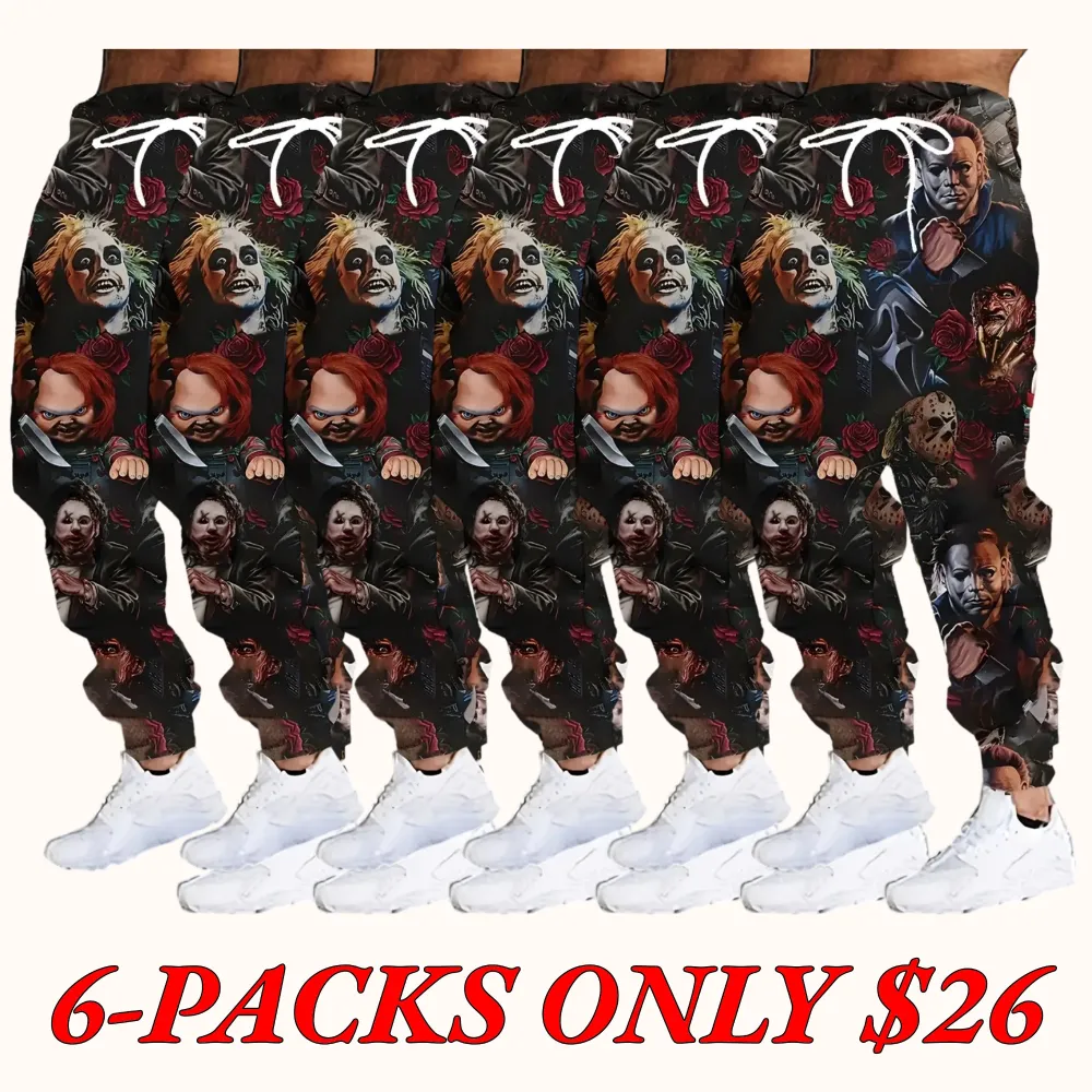 Men's Creative Demon-Themed Casual & Comfortable Sweatpants
