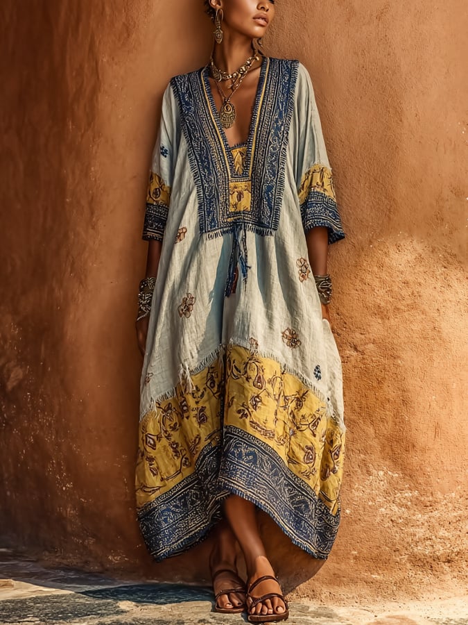 Women'S Vacation Bohemian Print Dress- Fast Shipping