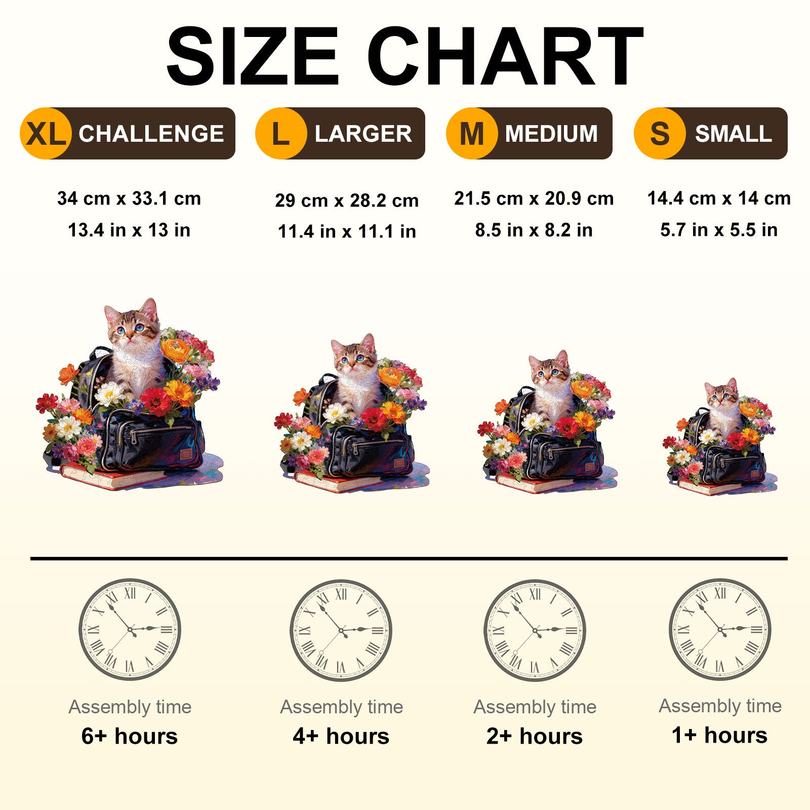 Flower Bag Cat Wooden Jigsaw Puzzle